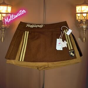 New XL Kyouko Harry Potter Official Hufflepuff Skirt Hogwarts Uniform Skort Slit